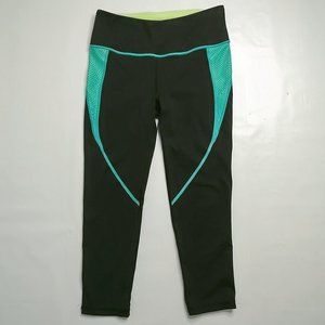 Victoria's Secret VSX Sport Knockout Capri Leggings Black Teal SP